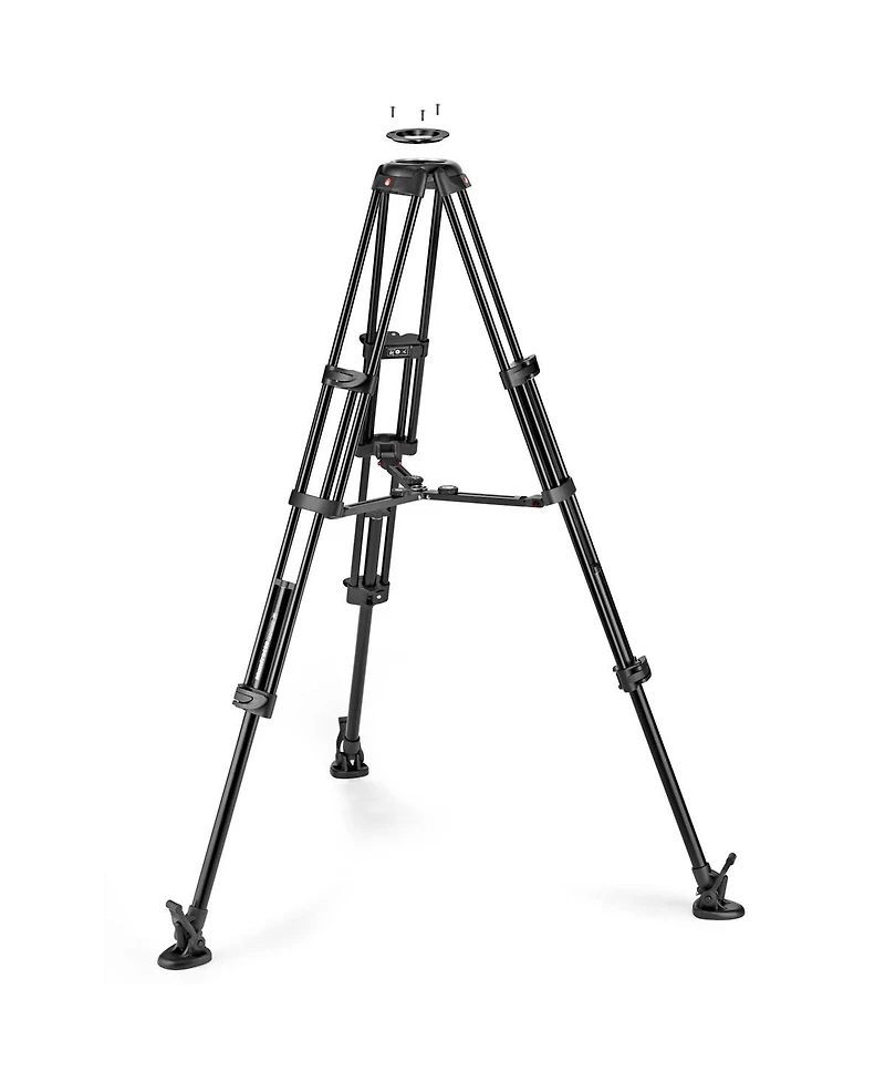 Manfrotto 504X Fluid Video Head with Aluminum Twin Leg Tripod and Mid-Level Spreader
