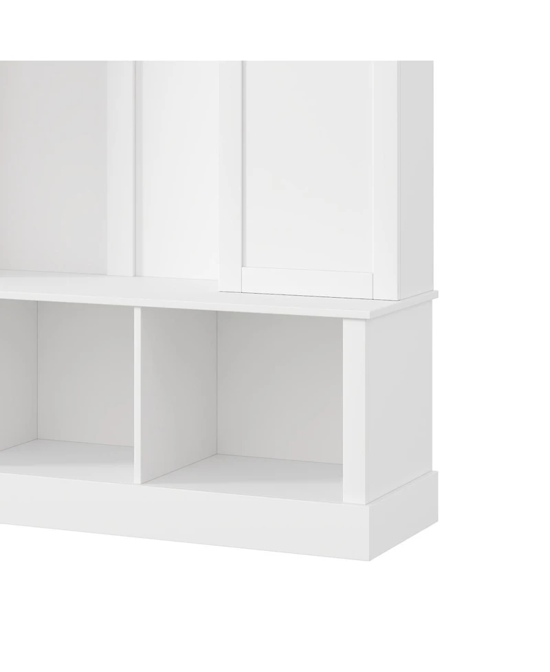 Streamdale Furniture Modern Arched Hall Tree with Storage Bench and 7 Hooks