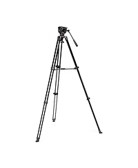 Manfrotto 500X Fluid Video Head with 3-Section Aluminum Telescopic Twin Leg Video Tripod