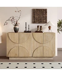 Streamdale Furniture 4-Door Wood Sideboard Cabinet with Adjustable Shelves