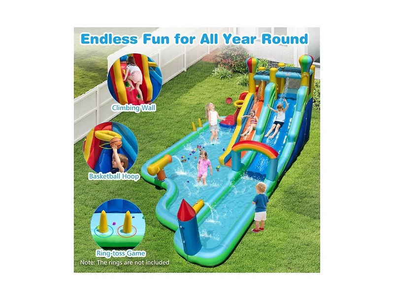 Slickblue Kids Giant Bounce House Water Slide Park with 950W Blower