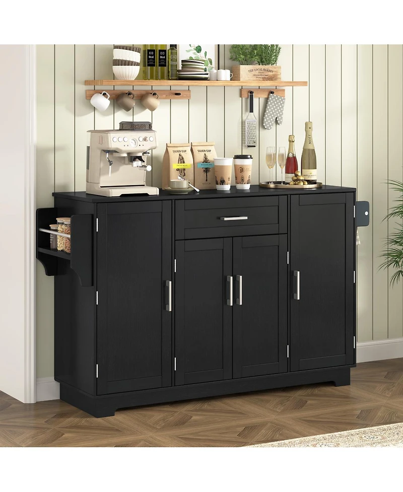 Streamdale Furniture 54.3" 4-Door Sideboard Buffet Cabinet with Storage and Adjustable Shelves