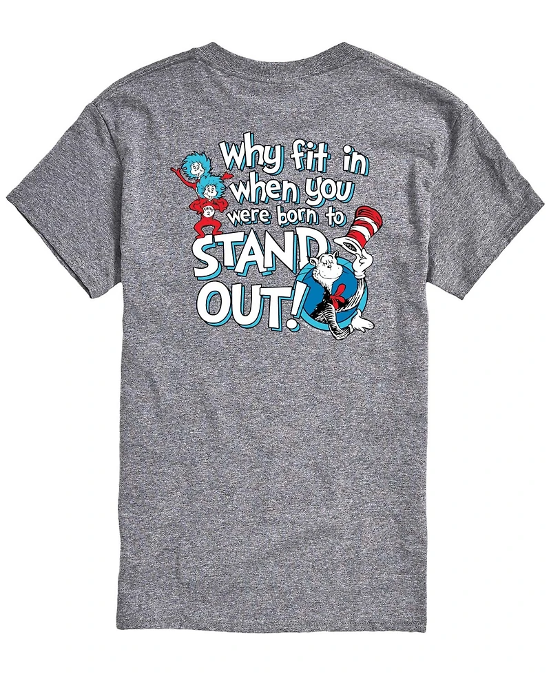 Airwaves Men's Dr. Seuss Cat The Hat Stand Out Short-Sleeve Graphic T-Shirt