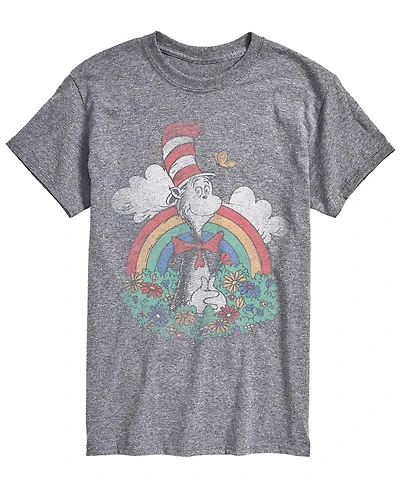 Airwaves Men's Dr. Seuss Cat The Hat Spring Vintage Faded Short-Sleeve Graphic T-Shirt