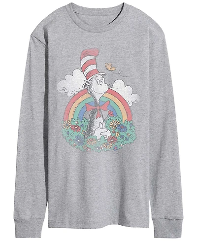 Airwaves Men's Dr. Seuss Cat The Hat Spring Vintage Faded Long-Sleeve Graphic T-Shirt