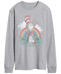 Airwaves Men's Dr. Seuss Cat The Hat Spring Vintage Faded Long-Sleeve Graphic T-Shirt