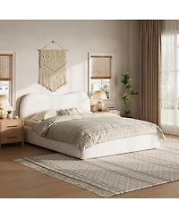 Streamdale Furniture Upholstered Platform Bed with Wooden Slats