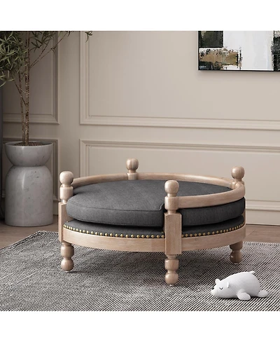 Streamdale Furniture Contemporary Upholstered Medium Pet Bed with Nailhead Trim