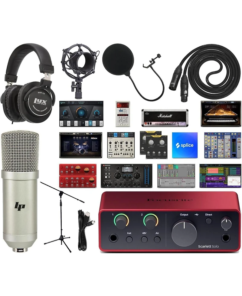 Focusrite Scarlett Solo 4th-Gen Usb-c Audio Interface Studio Bundle