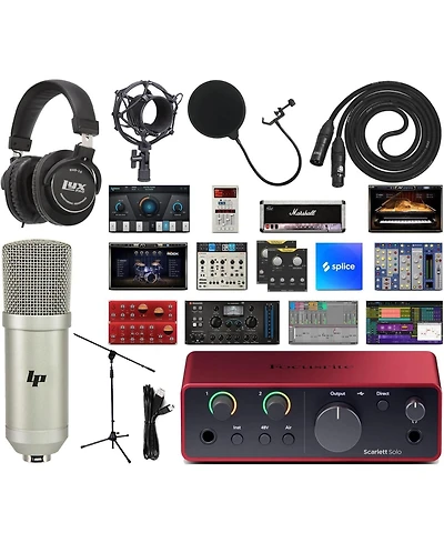 Focusrite Scarlett Solo 4th-Gen Usb-c Audio Interface Studio Bundle