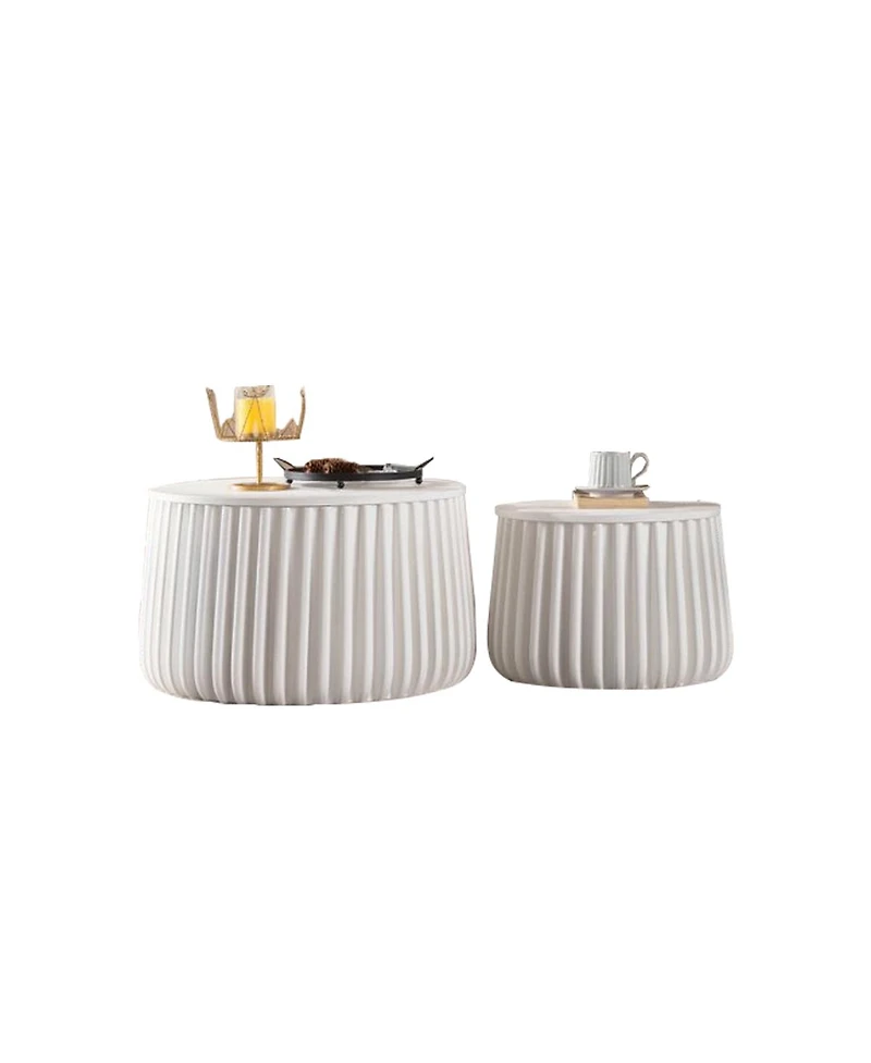 Streamdale Furniture Round Nesting Storage Table Set with Lift-Off Lids