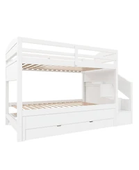 Streamdale Furniture Bed with Trundle, Storage Drawers, Staircase, and Wardrobe