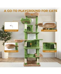 Streamdale Furniture 68 inches Cat Tree with Hammocks, Cat Cave, and Scratching Posts