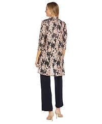 R & M Richards Women's 3-Pc. Metallic Jacquard Jacket, Tank Top Pant Set