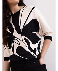 Phase Eight Women's Printed Round Neck Knit Faith Jumper