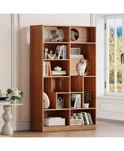 Streamdale Furniture 2-in-1 Wood Cat House and Bookshelf
