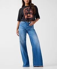 Guess Women's Short-Sleeve Desert Rose Crop Oversize T-Shirt