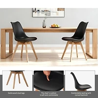 Streamdale Furniture Set of 4 Mid-Century Modern Dining Chairs with Wooden Legs