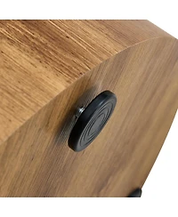Streamdale Furniture Simple Wood Grain Cylindrical Coffee Table, 23.6" x 11.8