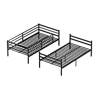 Streamdale Furniture Heavy-Duty Metal Bunk Bed with Guardrail and Ladder
