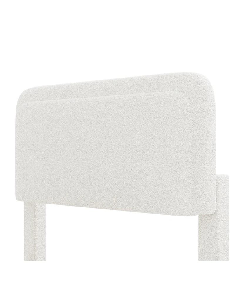 Streamdale Furniture Boucle Cloud Platform Bed with Adjustable Height Headboard