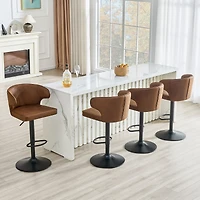 Streamdale Furniture Adjustable Swivel Suede Bar Chairs with Backrest