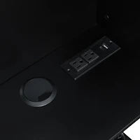 Streamdale Furniture Bed with Led Lights, Usb Ports, Storage Shelves and 2 Drawers