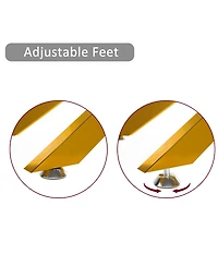 Streamdale Furniture 47.2" Rectangular Clear Tempered Glass Coffee Table with Golden Metal Legs