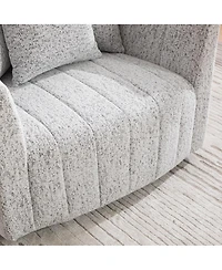 Streamdale Furniture Swivel Barrel Chair and Half with Storage Ottoman, Chenille Tufted Armchair