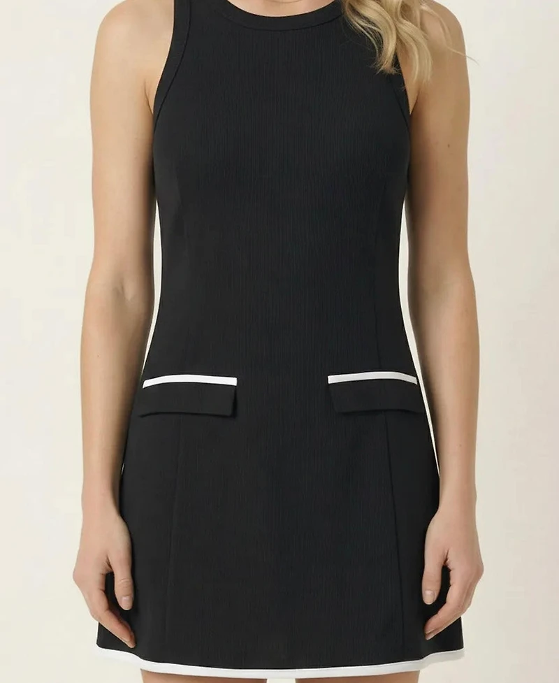 Modenaire Women's Sleeveless Contrast-Trim Tailored Dress