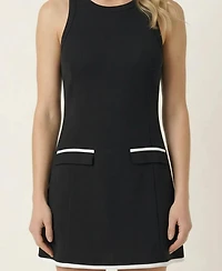 Modenaire Women's Sleeveless Contrast-Trim Tailored Dress