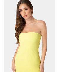 Bebe Women's Strapless Cascade Ruffle Chiffon Maxi Dress