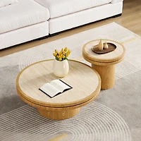 Streamdale Furniture 19.49" Round Sintered Stone Side Table for Living Room and Bedroom