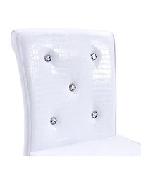 Streamdale Furniture Set of 2 Vintage Crocodile Leather Lift Chairs with Crystal Clasps