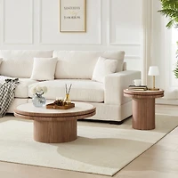Streamdale Furniture 19.49" Round Sintered Stone Side Table