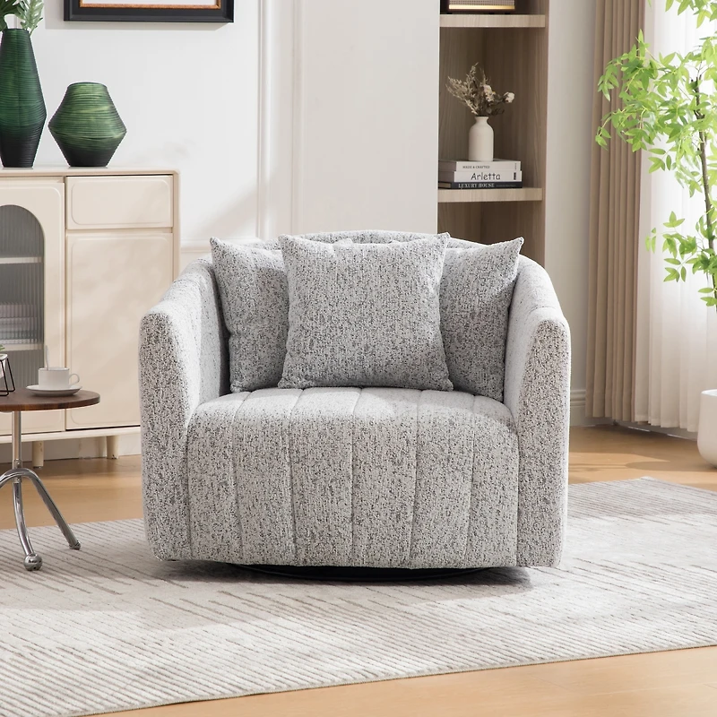 Streamdale Furniture Oversized degree(s) Swivel Barrel Chair with Pillows