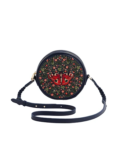 Fable England Women's Butterfly Embroidered Circle Bag