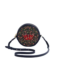 Fable England Women's Butterfly Embroidered Circle Bag