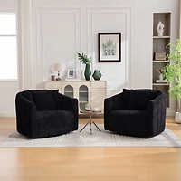 Streamdale Furniture Oversized 360degree(s) Swivel Barrel Chair with 3 Pillows