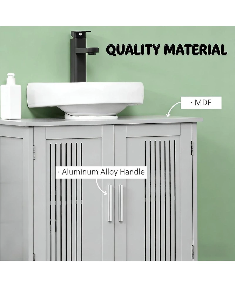 Sillysis 23.5 Inch Bathroom Sink Cabinet with Adjustable Shelf, Water-Resistant Under Storage for Small Spaces