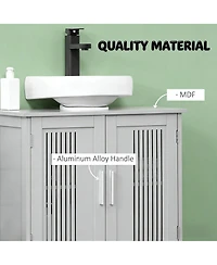 Sillysis 23.5 Inch Bathroom Sink Cabinet with Adjustable Shelf, Water-Resistant Under Storage for Small Spaces