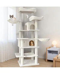 Streamdale Furniture 68in Multi-Level Cat Tree with Hammocks, Cave