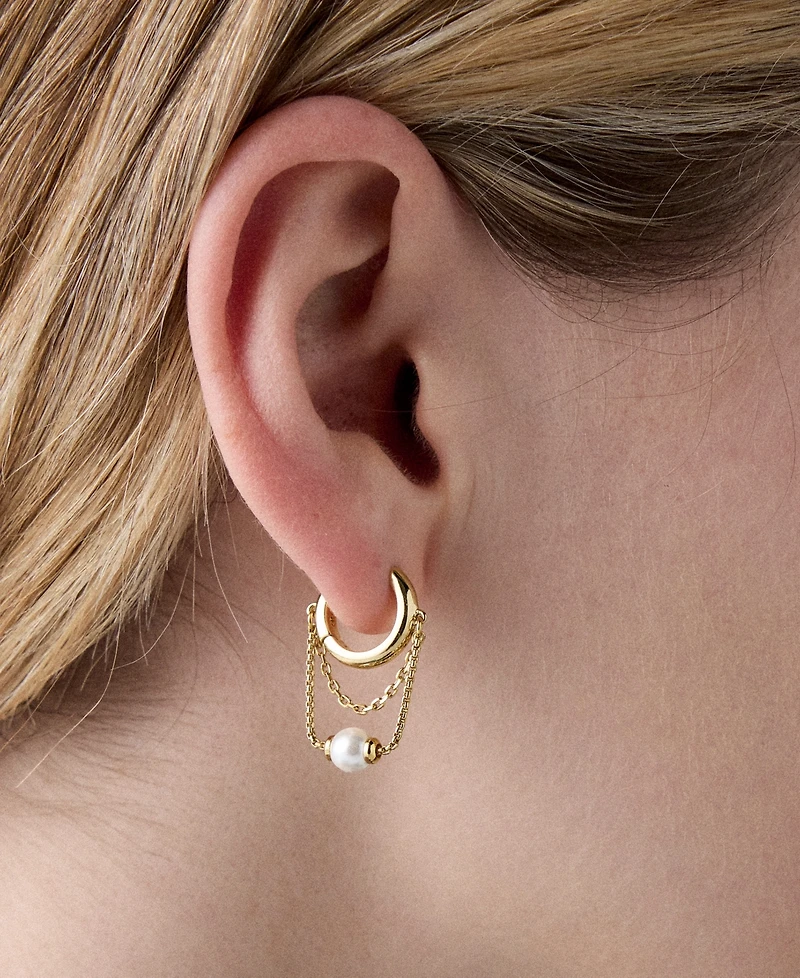 kate spade new york Gold-Tone Chain Reaction Huggie Earrings