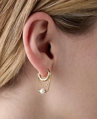 kate spade new york Gold-Tone Chain Reaction Huggie Earrings