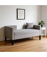 Streamdale Furniture 50" Upholstered Ottoman with 2 Bolster Pillows and Wood Legs
