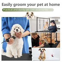 Streamdale Furniture 47 Inch Large Foldable X Lift Dog Grooming Table with Adjustable Arms and Organizer