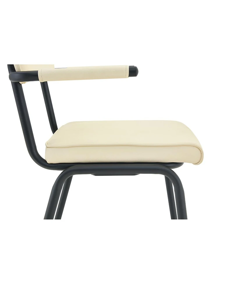 Streamdale Furniture Huggable Upholstered Dining Chairs with Leather and Metal Legs