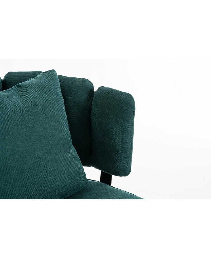 Streamdale Green Chenille Decorative Armchair with Spring Seat and Slipcover