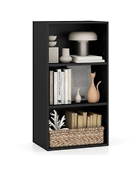 Gymax 3-Tier Cube Bookcase Modern Open Bookshelf with Adjustable Shelves