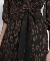 Dkny Women's Printed V-Neck Midi Dress